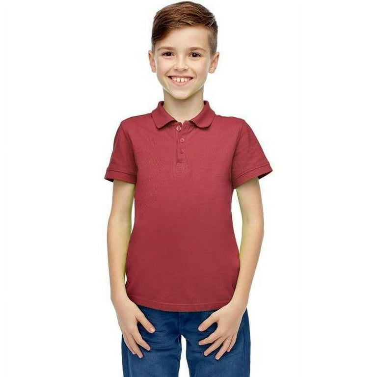 Burgundy polo shirts discount school