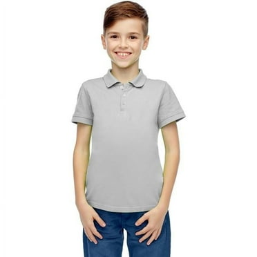 DDI 2267255 Boys' Heather Grey Short Sleeve Polo Shirt - Size 4 Case of 36