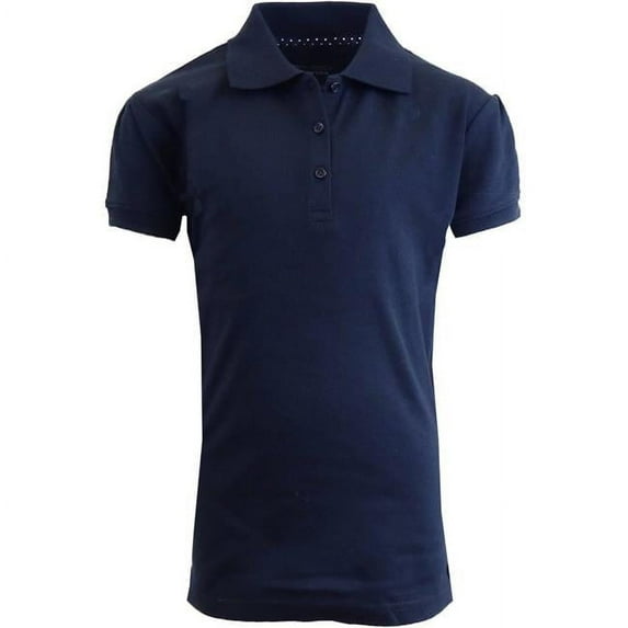 DDI 2268796 Girls' Navy S/S Interlock Polo Shirts - Size 8 Case of 36