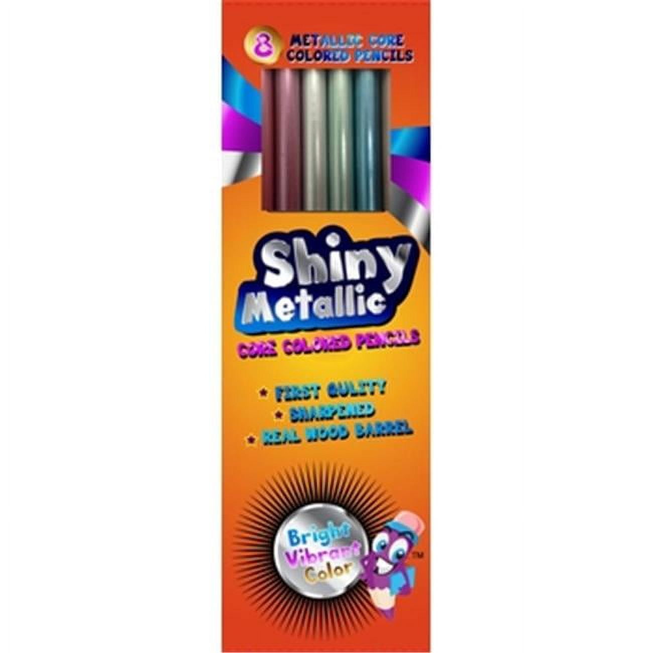 DDI 2317208 Shiny Metallic Colored Pencils - 8 Count  Assorted Colors  Pre-sharpened Case of 24