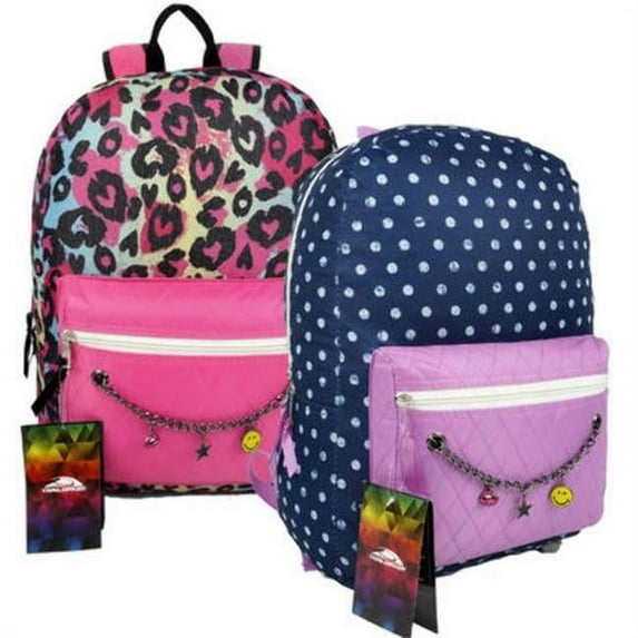 DDI 2322803 17 in. Trail Maker Backpack with Pendants, Assorted Color - Case of 24