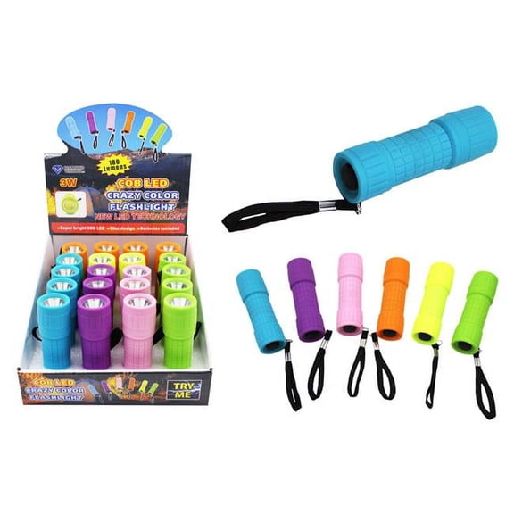 DDI 2324958 Cob LED Crazy Color Flashlight Poly, Case of 20