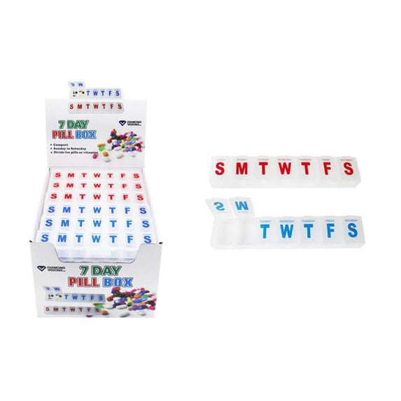 DDI 2324967 Compact 7 Day Pill Box Case of 36