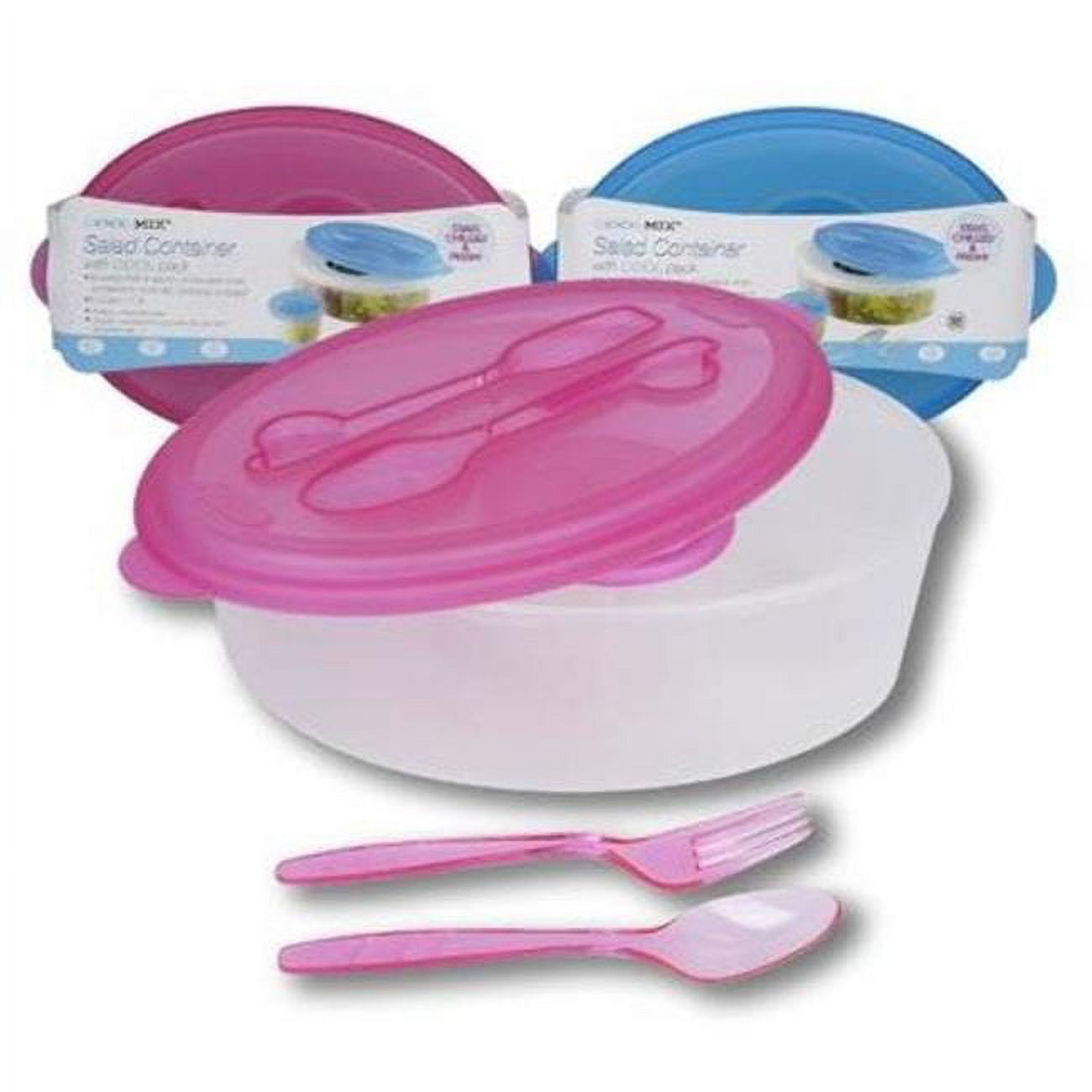 DDI 2327815 1.5 Liter Salad Container with Cool Pack, Assorted Color