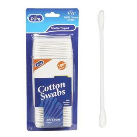 DDI 2328329 Plastic Cotton Swabs, White - 300 Count - Case of 48
