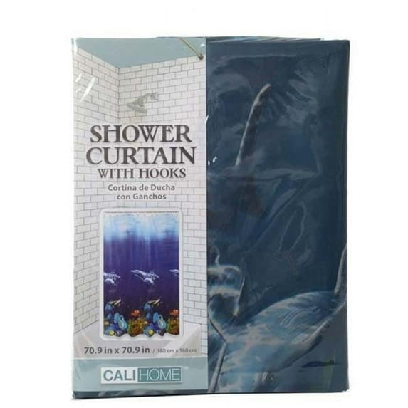 DDI 2329884 Blue Ocean Shower Curtain & Hooks 70'' x 70.9'' Case of 24