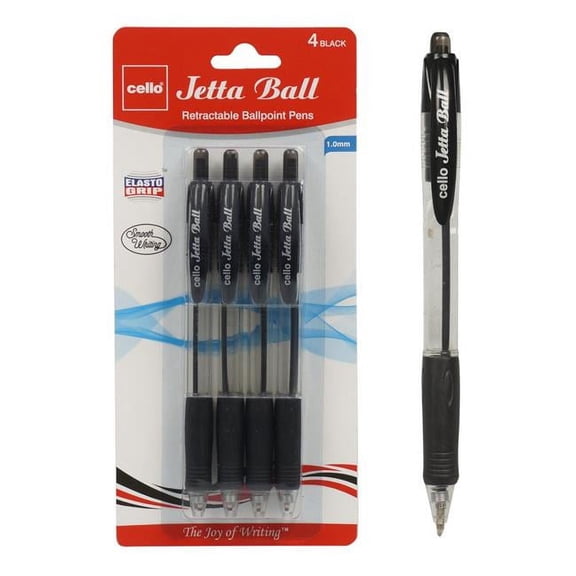DDI 2332590 Jetta Ballpoint Pens - Black, Pack of 4 - Case of 72