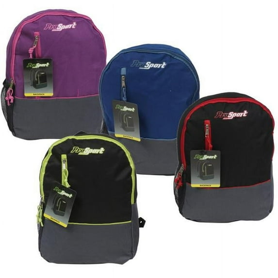 DDI 2332778 16" Prosport Classic Single Compartment Backpack - 4 Assorted Colors Case of 24