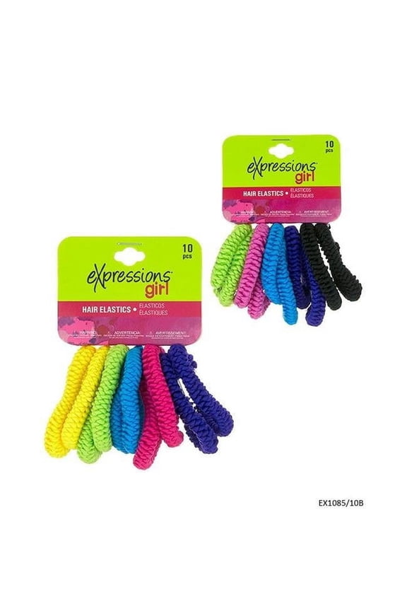 DDI 2334265 Bright Braided Hair Elastics - 10 Piece - Assorted Case of 48