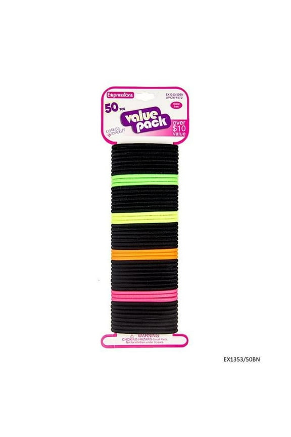 DDI 2334297 Black & Neon Basic Elastic - 50 Piece Case of 48
