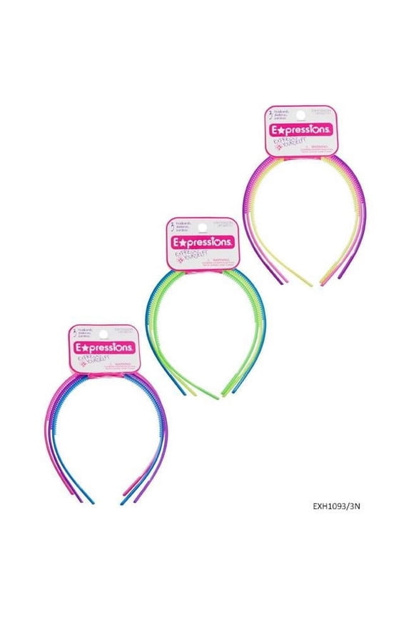 DDI 2334416 Rubber Coated Headband - 3 Piece - Assorted Case of 48