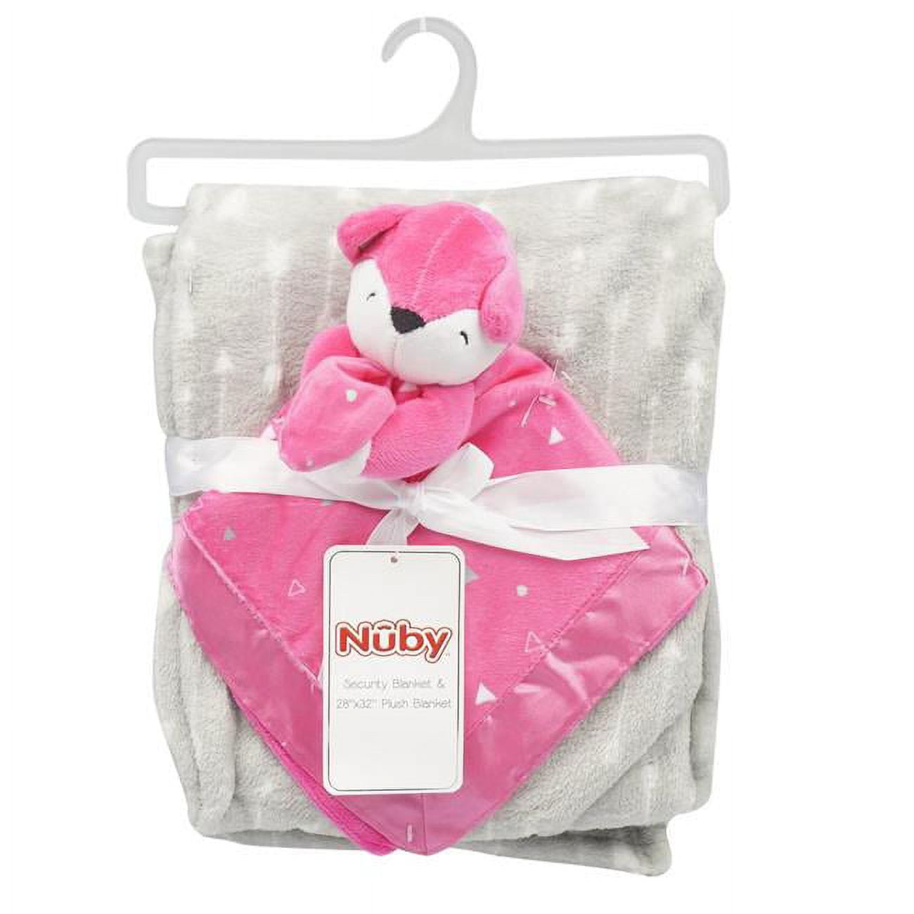 DDI 2335370 Nuby Fox Blanket Plush Set Gray Pink 2 Piece Case of 24 Walmart