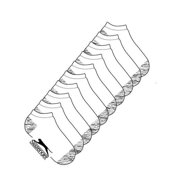 DDI 2338917 Slazenger Men White & Grey Low Cut Socks, Pack of 10 - Case of 36