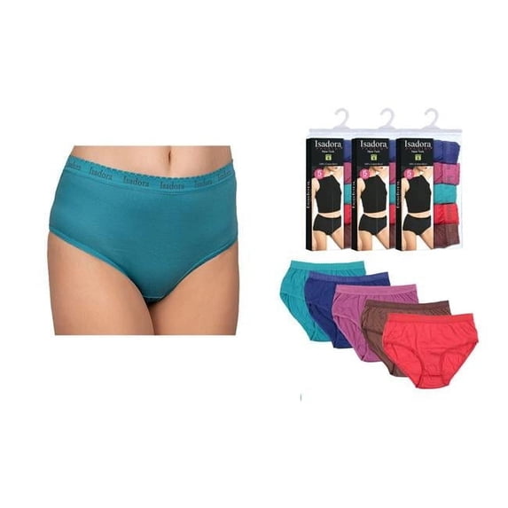 DDI 2339245 Isadora Women Jewel Tones Briefs, Size 5-7 - Pack of 5 - Case of 12