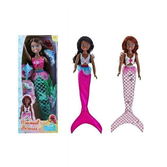 DDI 2339845 Mermaid Princess Dark Skin Mermaid Fashion Doll, Assorted Color - Case of 18