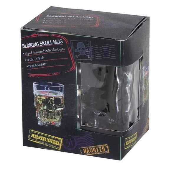 DDI 2340058 LED Rainbow Light-Up Skull Mug - Case of 24