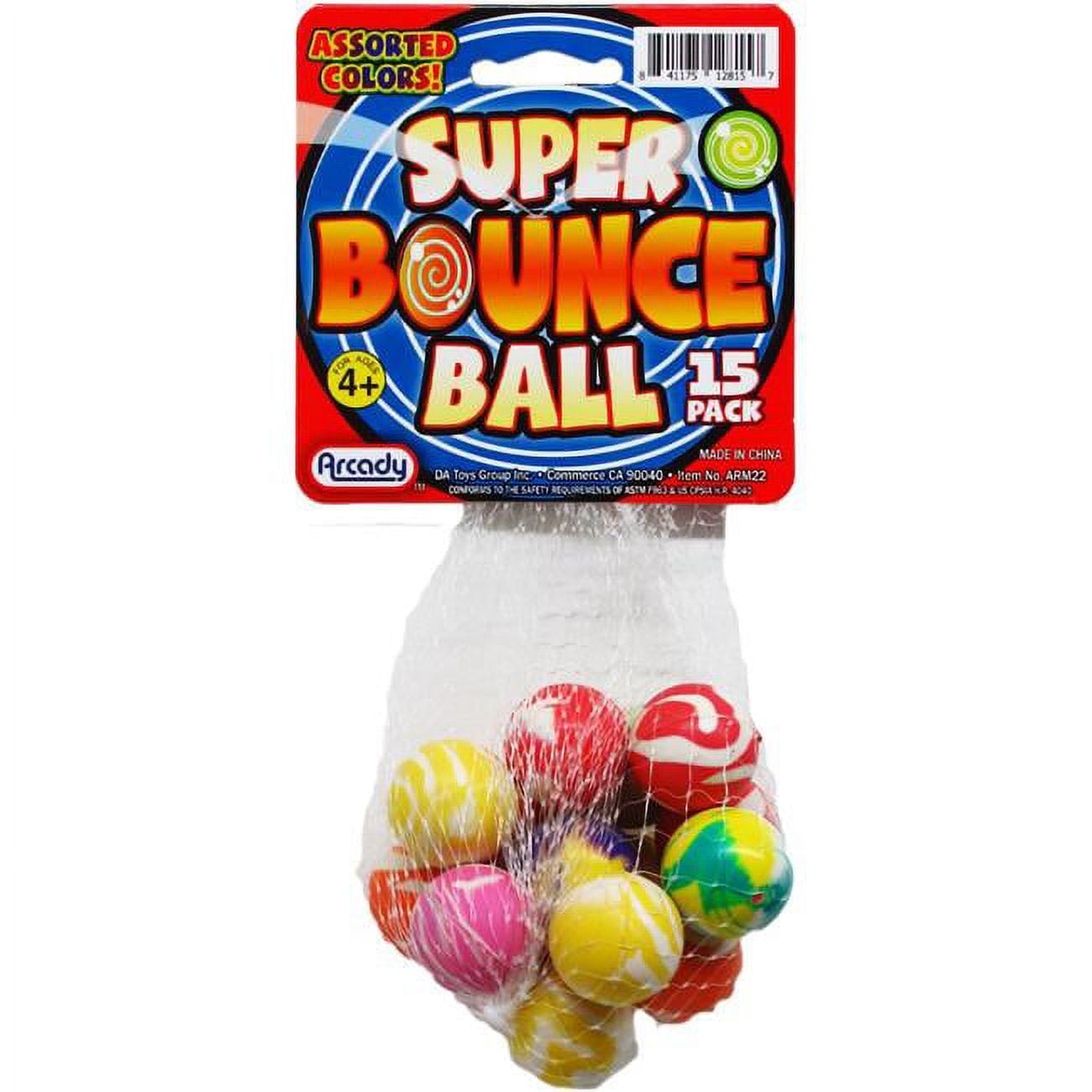 DDI 2340863 Super Bounce Balls, Assorted Color 15 Per Pack Case of