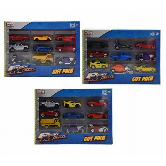 Fresh Metal 9-Pack Vehicle Assortment - Maisto 11077 - 1/64 Scale Diecast Model Cars