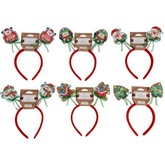 DDI 2342008 Novelty Christmas Glitter Headband, Assorted Color - Case of 48