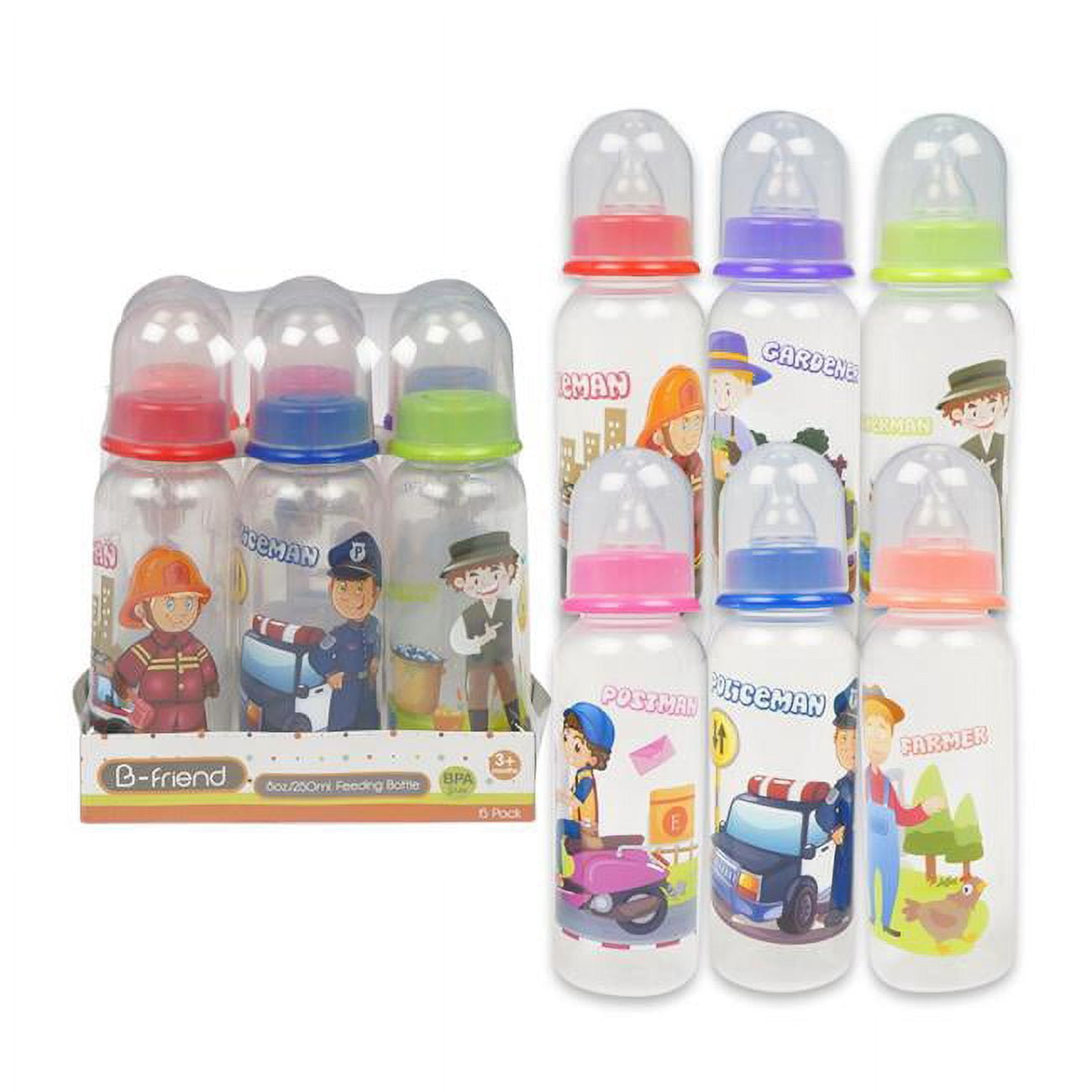 DDI 2342718 8 oz Baby Bottle with Silicone, Assorted Color - Case of 12 ...