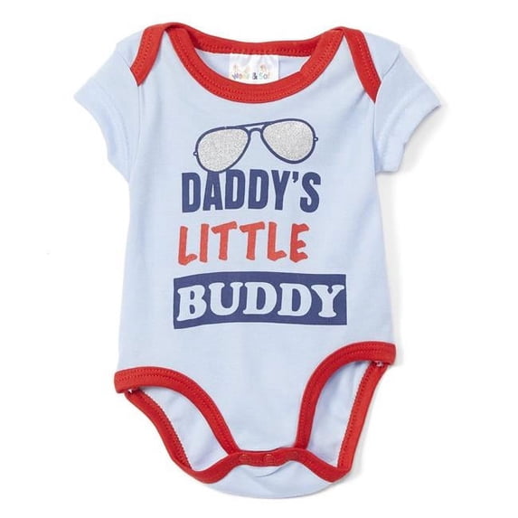 DDI 2343189 Baby Boy Single Printed Graphic Bodysuits, Blue - Case of 72