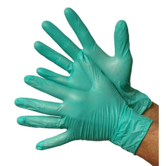 DDI 2348574 Vinyl Industrial Powder Free Gloves, Green - Large - Pack of 10