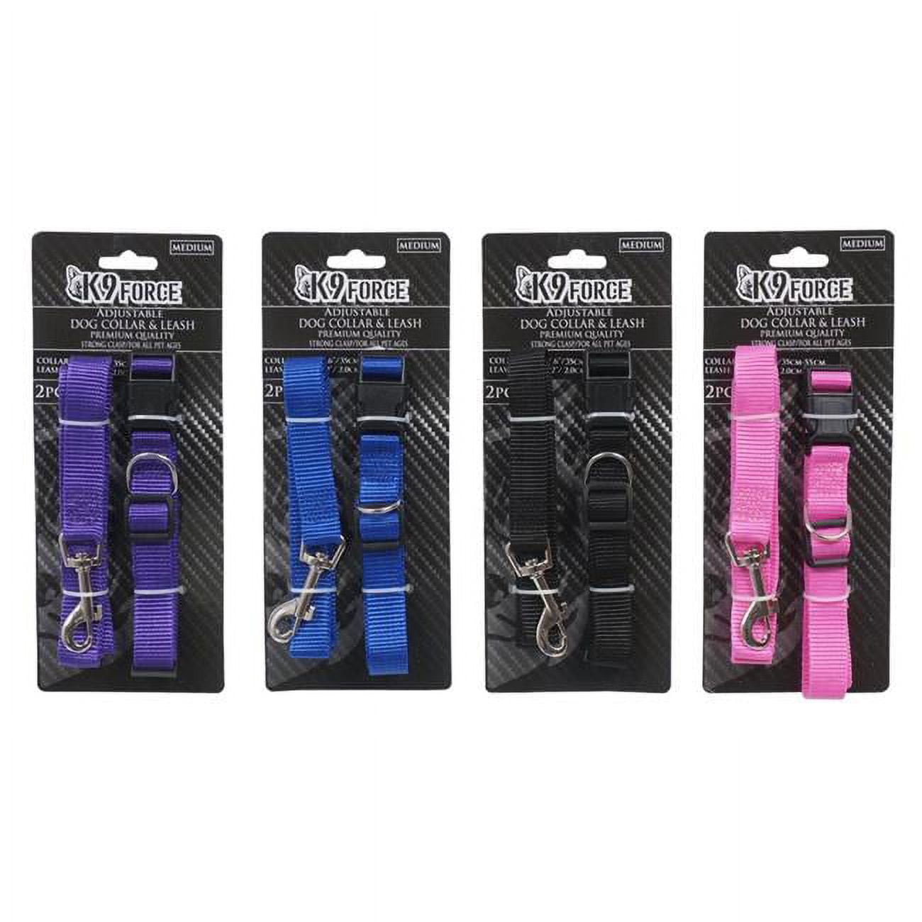 DDI 2349815 Adjustable Medium Dog Collar Leash Set, Assorted