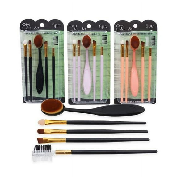 DDI 2349820 Cosmetic Brush Set, Assorted Color - Case of 36 - 5 Piece