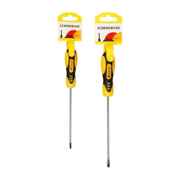 DDI 2350823 7.87" Black & Yellow Screwdrivers - Phillips & Flat Head Case of 96