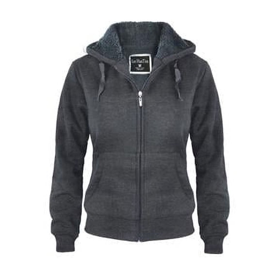 DDI 2362813 Womens Full Zip Hoodie Jackets, Dark Grey - Small & Extra Large - Case of 12