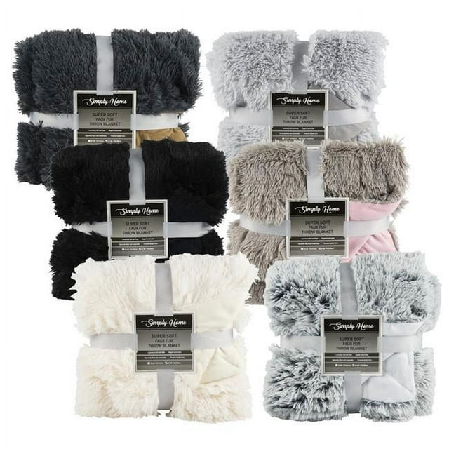 DDI 2364307 60 x 80 in. Faux Fur Blankets, Assorted Colors - Case of 12