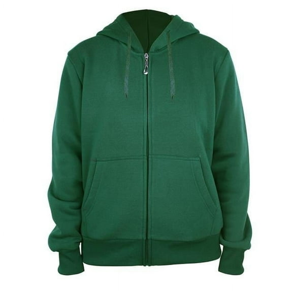 DDI 2366177 Women Full Zip Fleece Hoodie Sweatshirts, Forest Green - Small & 3XL - Pack of 12