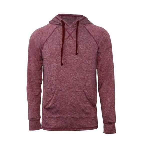 DDI 2366767 Mens Long Sleeve Hooded Sweatshirts, Marled Burgundy - Small & Extra Large - Pack of 24