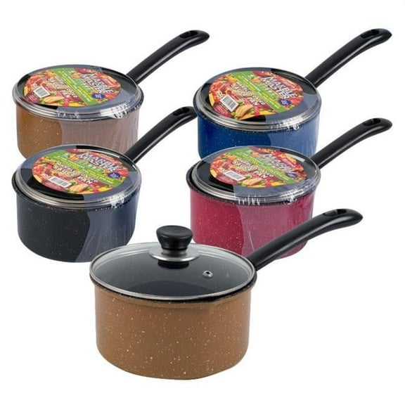 DDI 2367547 6 in. Marble Coated Saucepans with Lid, Four Color - Case of 12