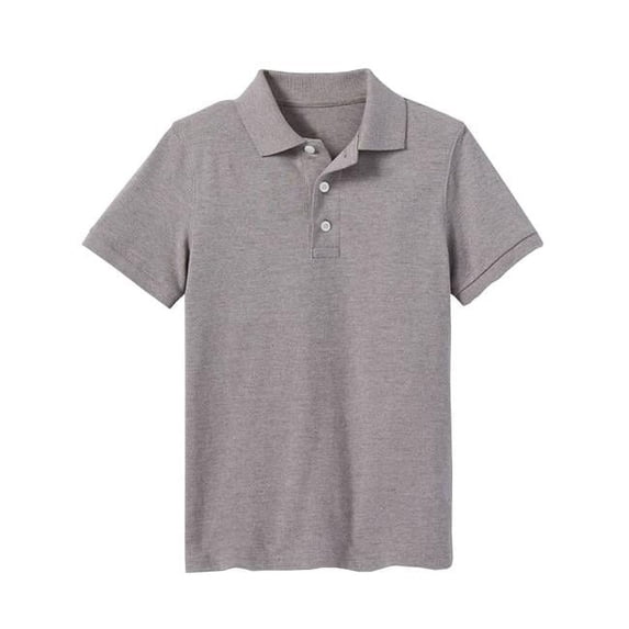 DDI 2369030 Boys Uniform Short Sleeve Polo Shirt, Heather Gray - Medium - Pack of 24