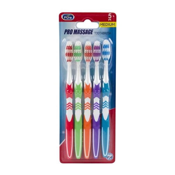 DDI 2375573 Pro Massage Toothbrushes, Assorted Color - 5 per Pack - Pack of 48