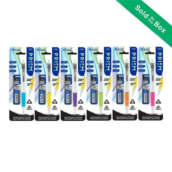 DDI 311493 Prism Mechanical Pencil - Single Count  Triangular Shape  Includes 0.7 mm Lead Supply  Assorted Colors  Cushion Grip Case of 24
