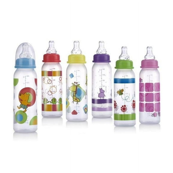 DDI 408780 Nuby Non-Drip Baby Bottles - Assorted Designs, 8 oz Case of 72