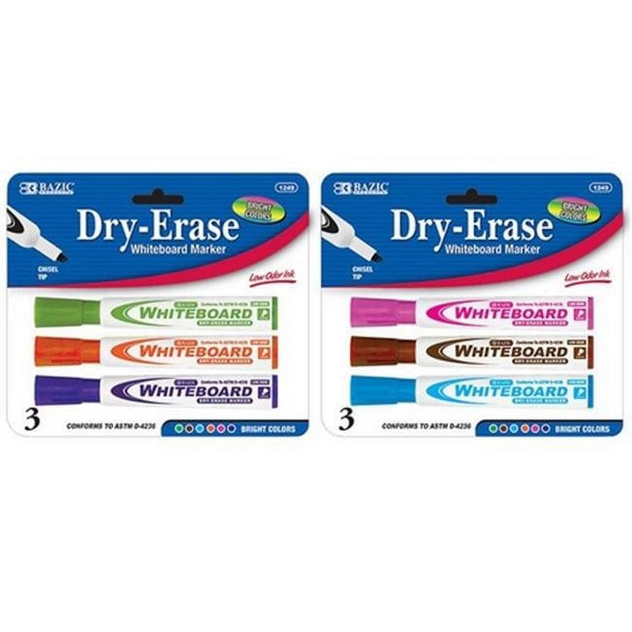 DDI 702725 BAZIC Bright Color Chisel Tip Dry-Erase Markers (3/Pack) Case of 24