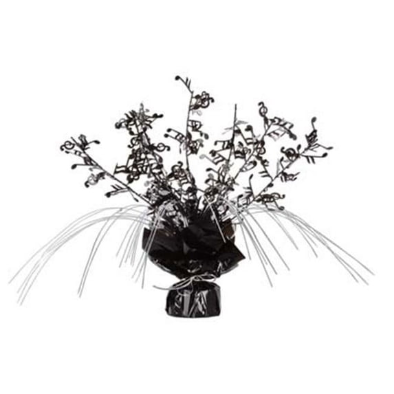 DDI 777079 Musical Notes Gleam 'N Spray Centerpiece - Black & Silver Case of 12 - Color: Black & silver - Size: 11in.