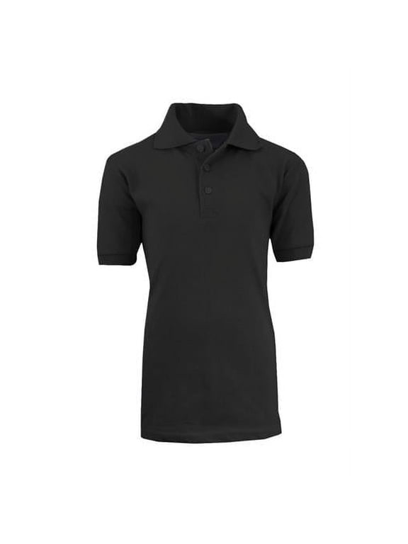 A+ School Uniform Polo Shirt - Black Large Case of 36
