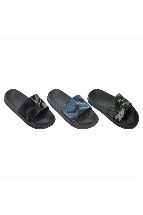 2344994 Boys Camo Slides - Assorted Color, Size 11 - 12 -4, Age 4-8 Years - Case of 36