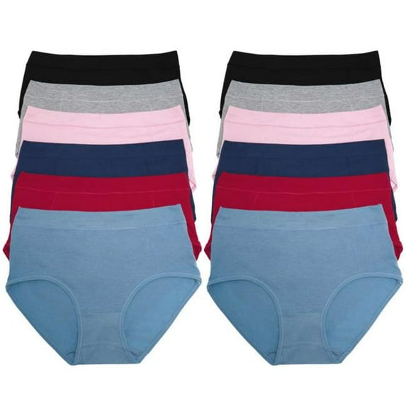 DDI 2384580 Classic Cotton Mid-Rise Brief Panties, Assorted Color - Case of 72
