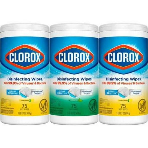 DDI 2379603 Clorox Disinfecting Bleach Free Cleaning Wipes, Pack of 3 - Case of 12