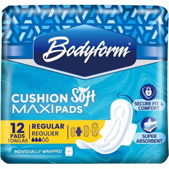 DDI 2366786 Cushion Soft Maxi Pads with Wings, Regular - 12 Count - Case of 24