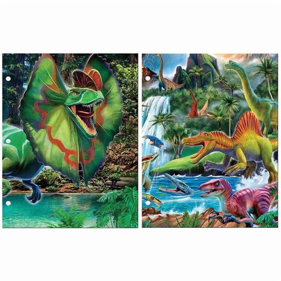 DDI 2376920 Dinosaur Portfolios - Assorted Color - Case of 24