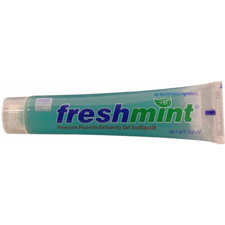 . case of [72] freshmint fluoride clear gel toothpaste - 3 oz .