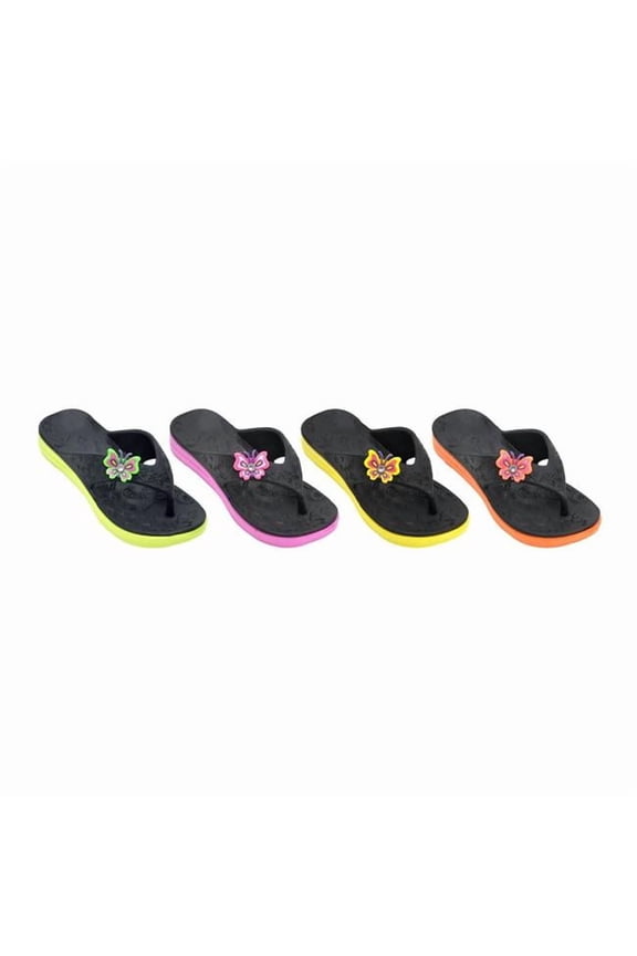 2345710 Girls Butterfly Sandals - Assorted Color, Size 11 - 12 - 4, Age 4-8 Years - Case of 48