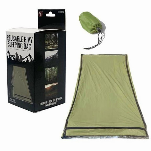DDI 2385867 Heavy-Duty Emergency Bivy Aluminized PE Sleeping Bag, Green - 84 x 36 in. - Case of 72