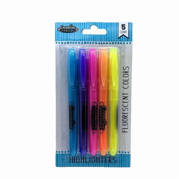 DDI 2371498 Highlighters - 5 Colors, Pen Style - Case of 48